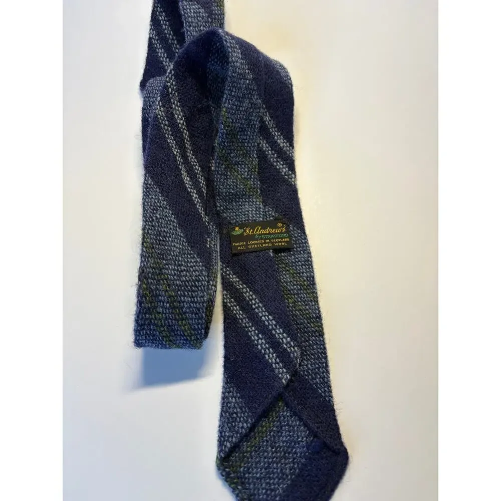 Mens Plaid Shetland Wool Neck Tie by St. Andrew's by Stratford